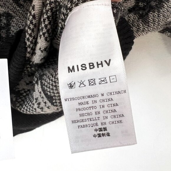 MISBHV, Wool and Silk Blend, Black & Taupe Monogram Polo - Multicolor. Size: S. - Picture 6 of 13